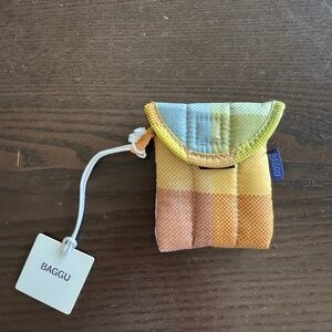 Baggu Earbuds case in Madras Plaid NWT